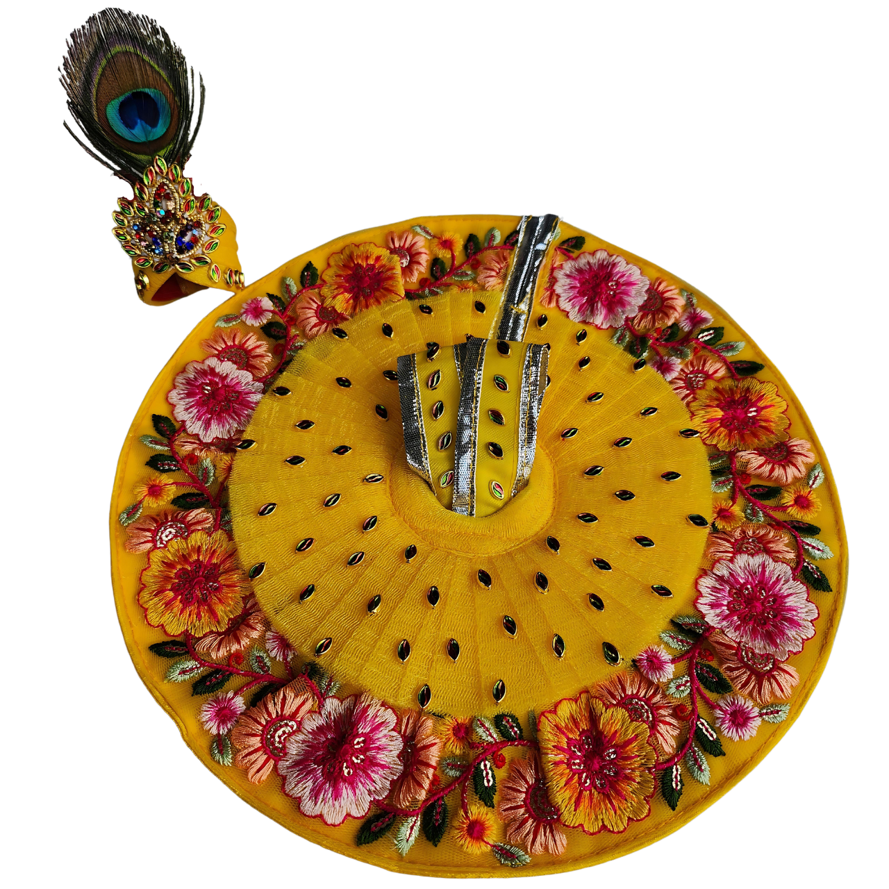 Yellow Floral Laddoo Gopal Dress - LG126