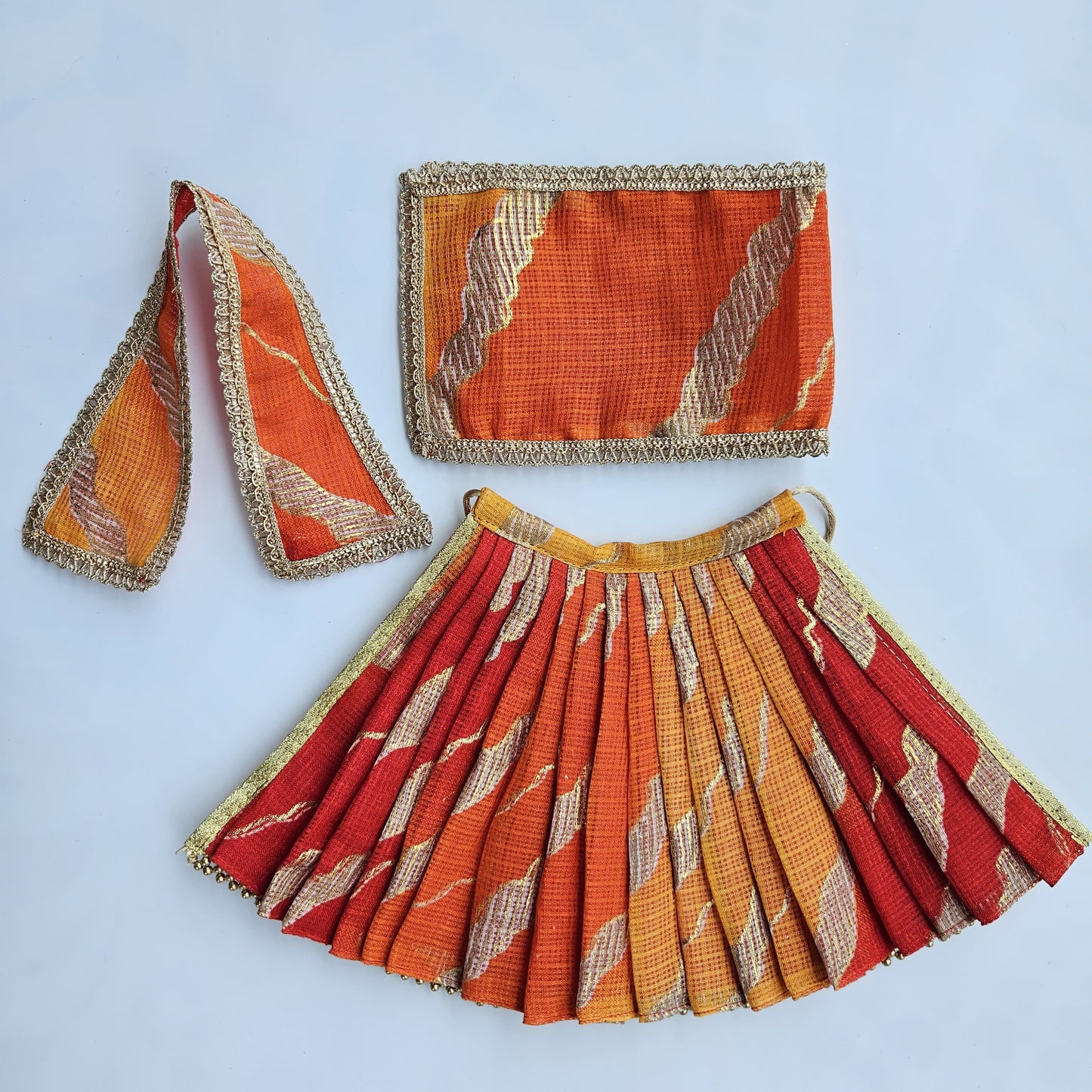 Matarani Kota Doria Lehenga With Duppata And Patka- LG2125