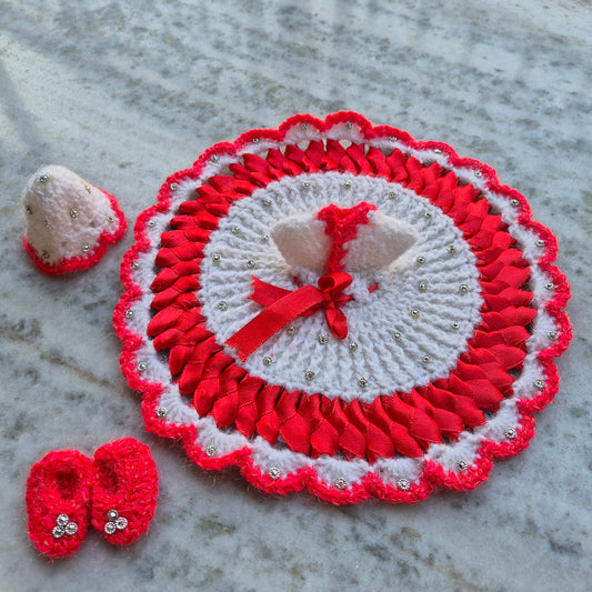 Woollen dress with cap and shoes- 21