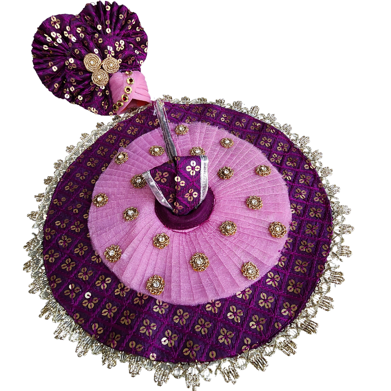 Pink Purple Combination Laddoo Gopal Dress - LG129