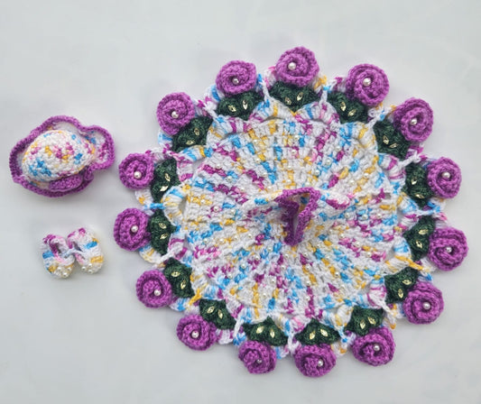 Woollen Dress With Cap And Shoes - 91