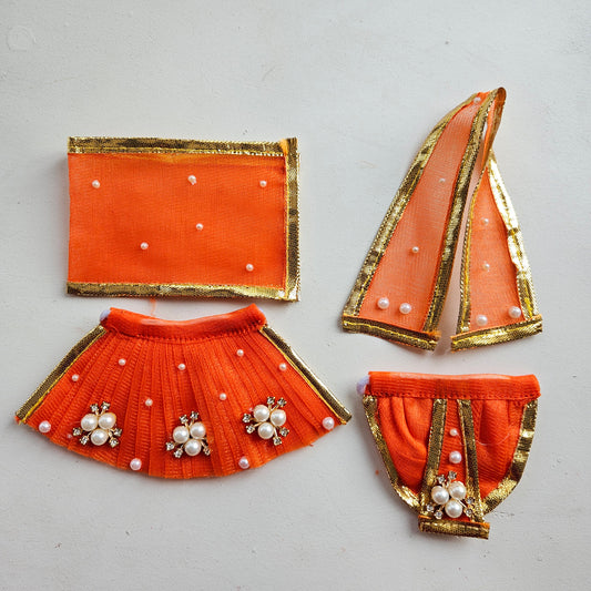 Ganesh Laxmi Orange Moti Set